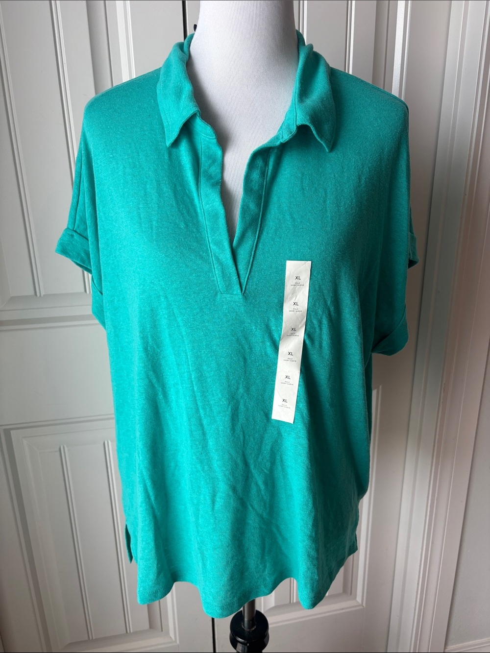 Banana Republic Women’s Teal Polo-Style Relaxed Top